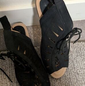 Black Suede Women's Sandals